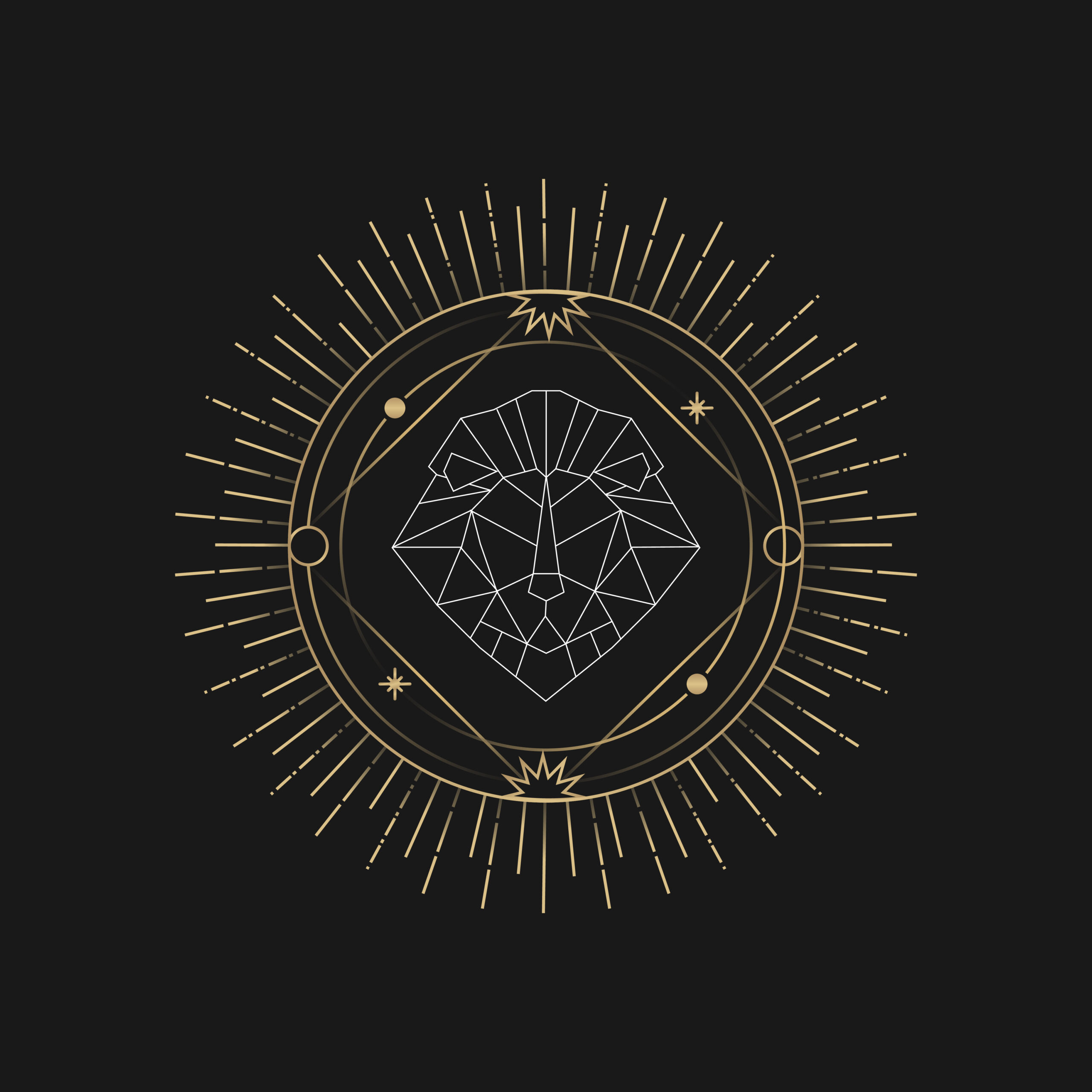 Geometric lion mystic symbol vector
